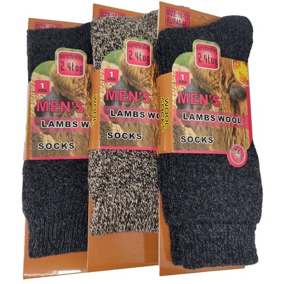 iBerryNY Other - Men Lamb Wool Crew Socks, Thermal Warm Boots Winter Socks Marled, 3-PACK NEW
